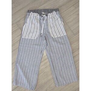 Cato Cropped Wide Leg Boho Tie Pant Size XS Women Pull On Beach Linen
